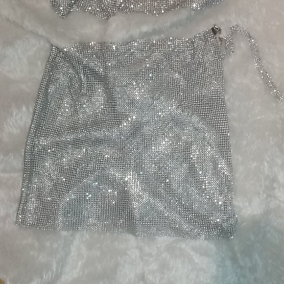 Sparkling Diamonds & Metal Chainlink 2 Piece Set - Picture 7 of 9